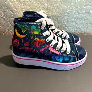Heeley’s Girls Denim/Rainbow -gently used